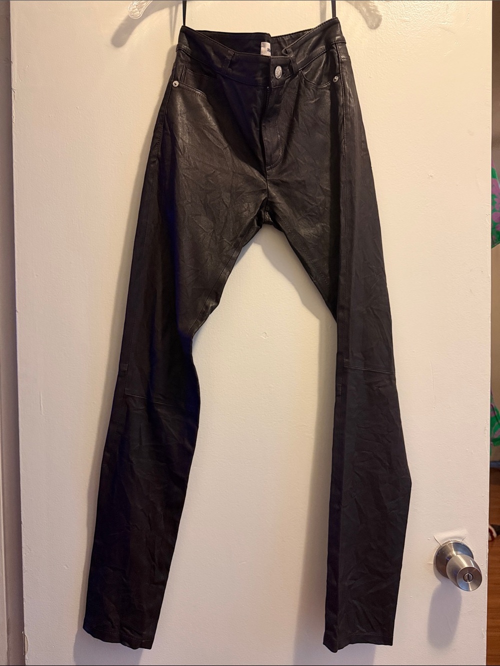 Zadig & Voltaire Black Faux Leather Drop-Crotch Pants